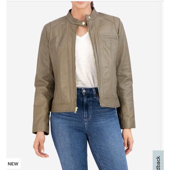 Cole Haan - Lambskin Leather Jacket - NWT - Size XS - Picture 1 of 8